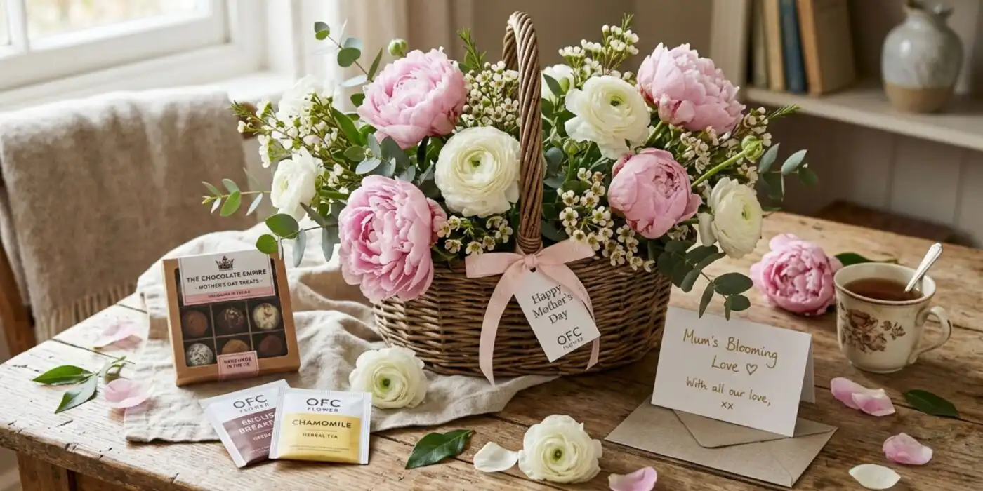 First Mother's Day gift box with hyacinths engraved vase for new mums – fresh delivery from OFC Flower