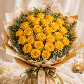 Radiant Sunshine Luxury Yellow Rose Bouquet
